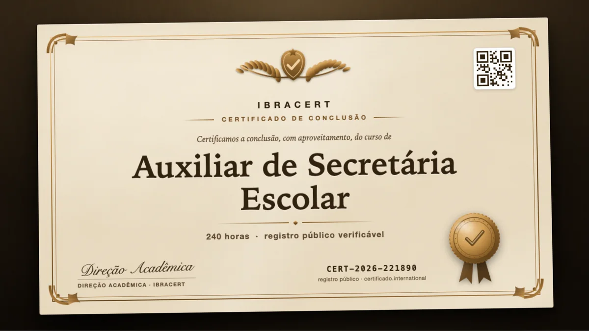 Capa do curso Auxiliar de Secretária Escolar