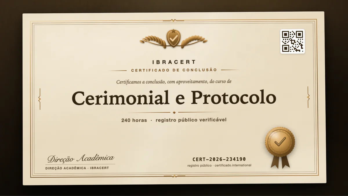 Capa do curso Cerimonial e Protocolo