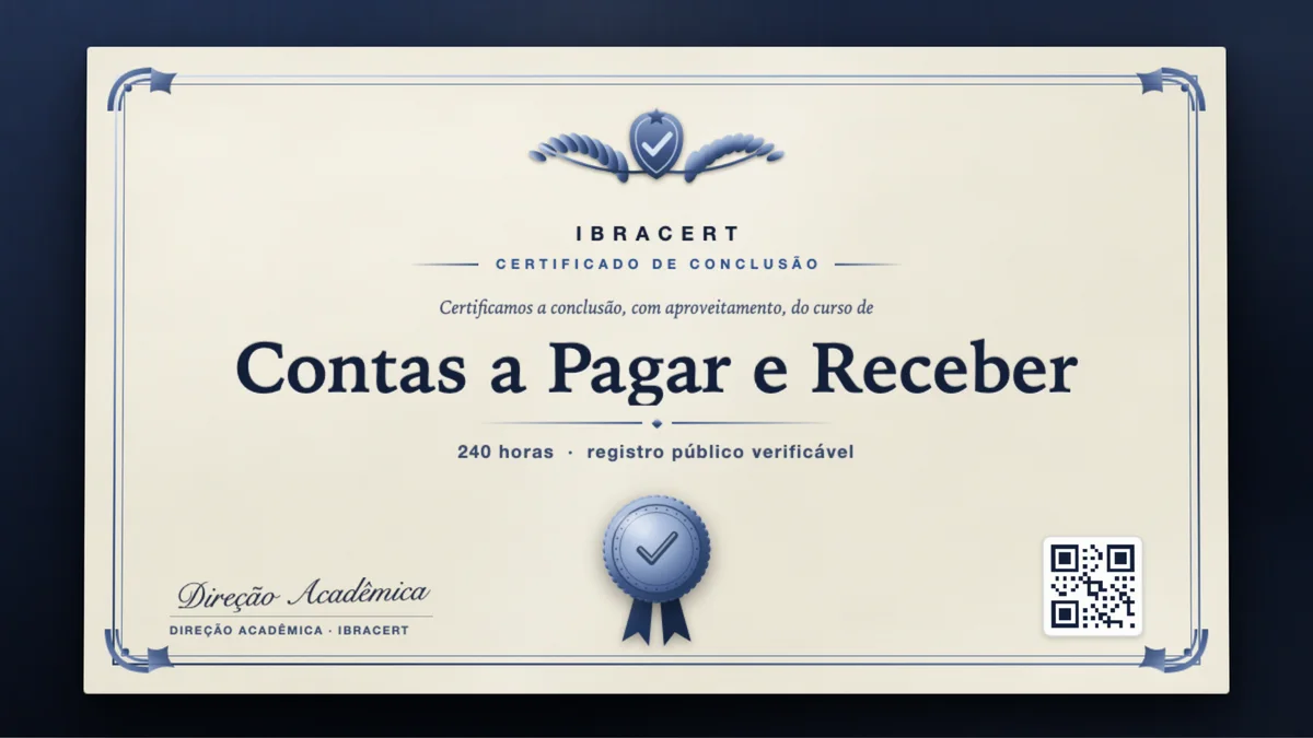 Capa do curso Contas a Pagar e Receber