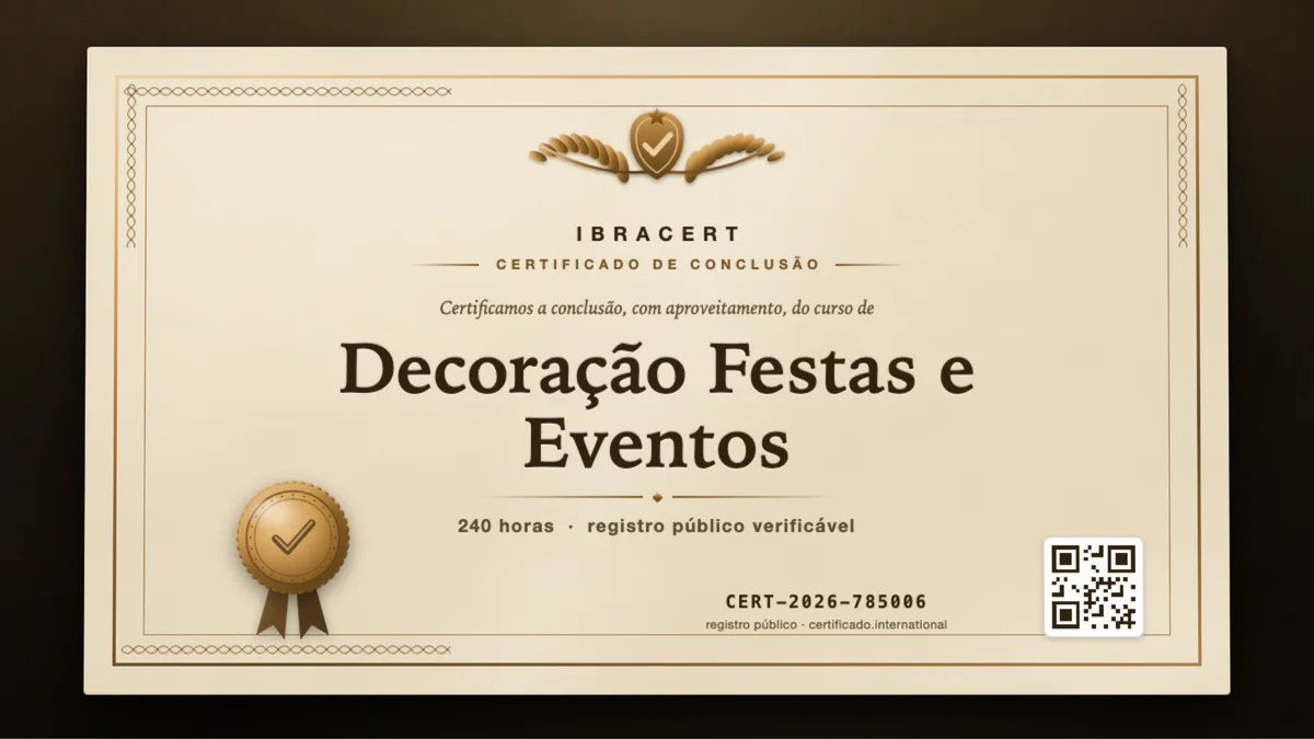 Capa do curso Decoração Festas e Eventos