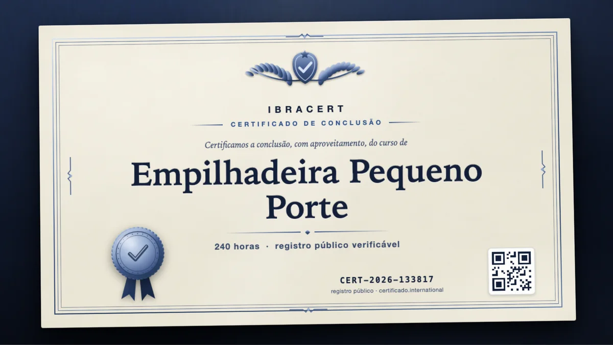 Capa do curso Empilhadeira Pequeno Porte