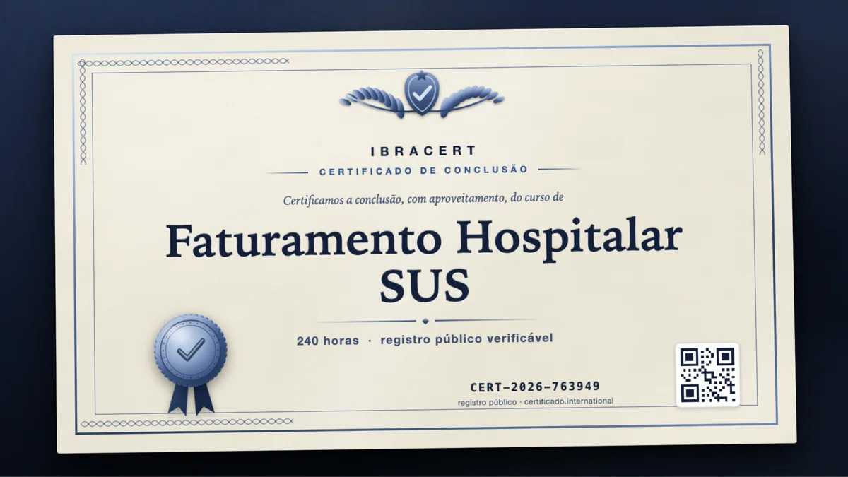 Capa do curso Faturamento Hospitalar SUS