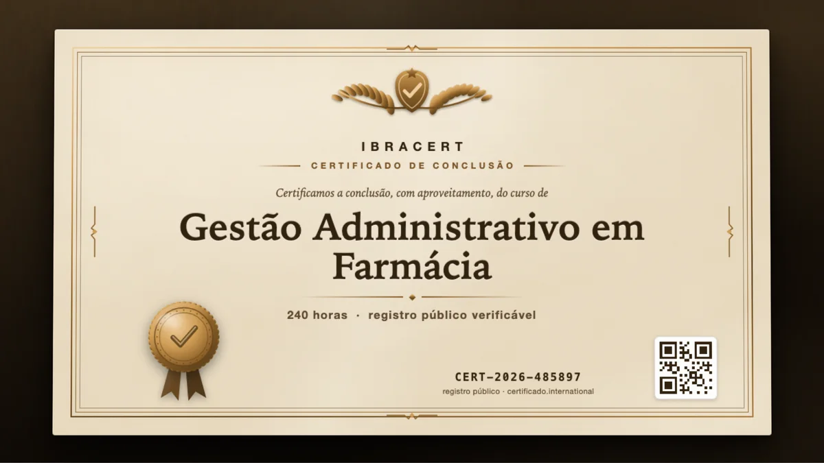 Capa do curso Gestão Administrativo em Farmácia