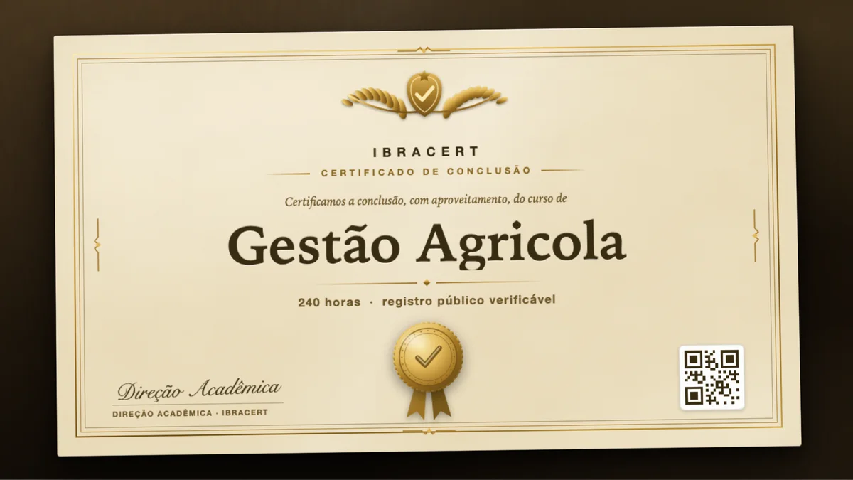 Capa do curso Gestão Agricola