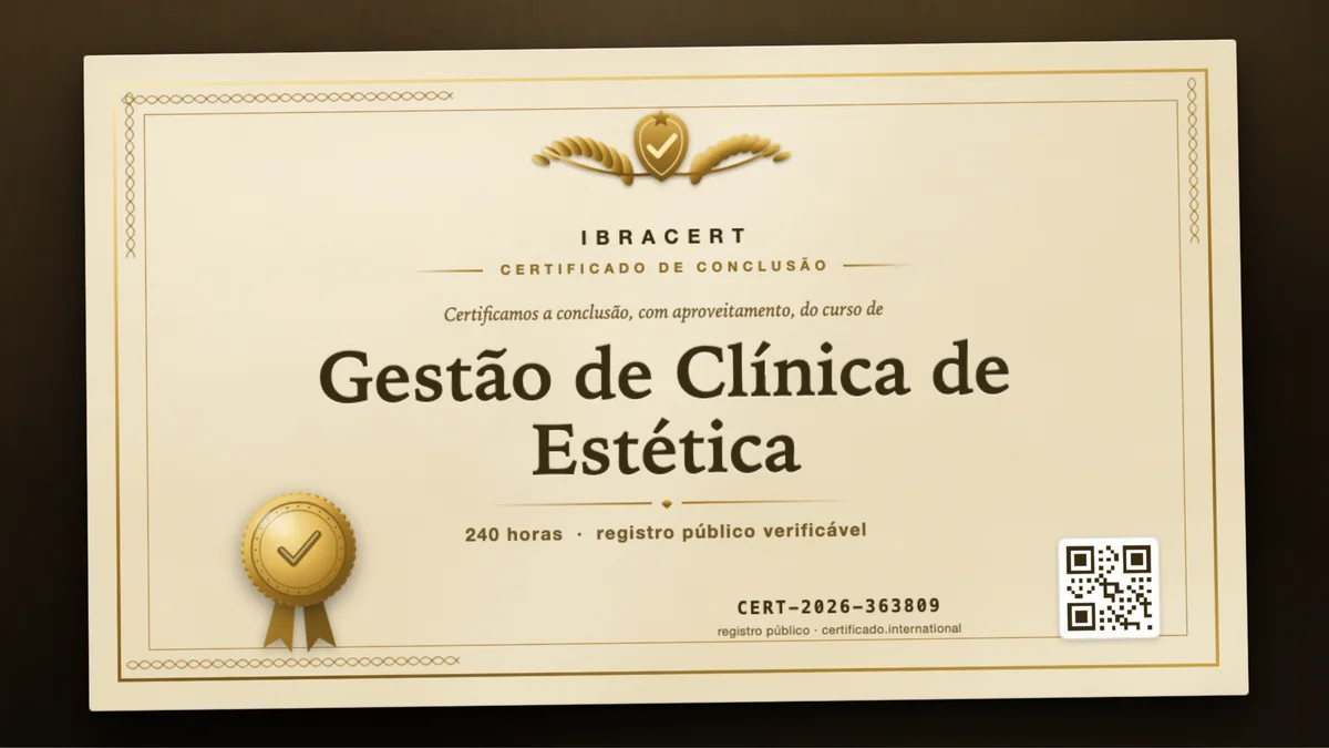 Capa do curso Gestão de Clínica de Estética