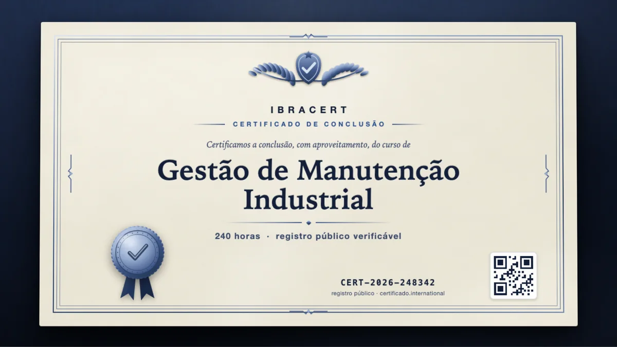 Capa do curso Gestão de Manutenção Industrial