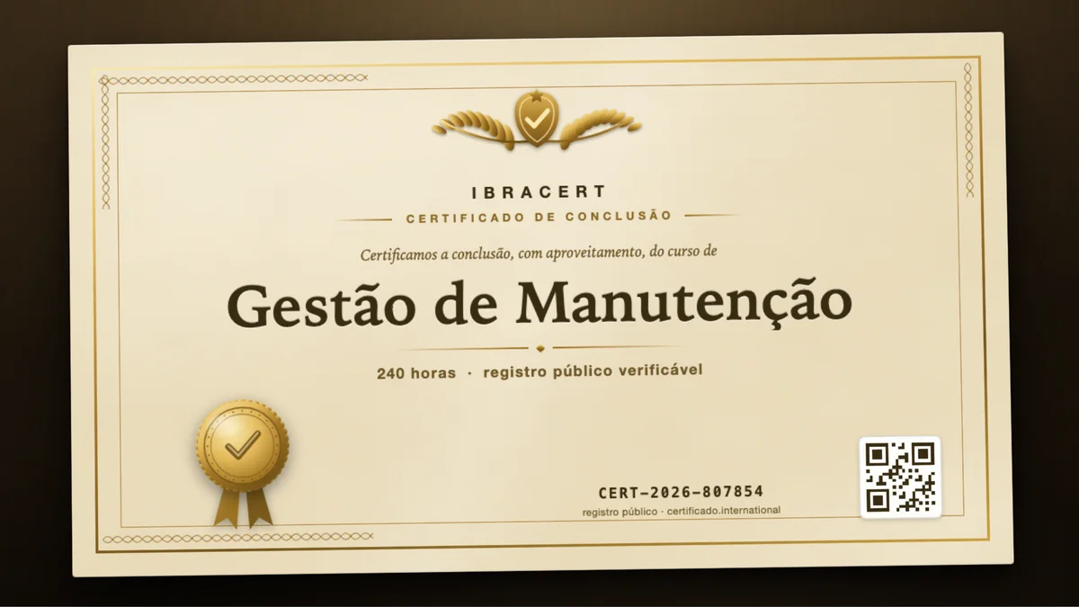 Capa do curso Gestão de Manutenção