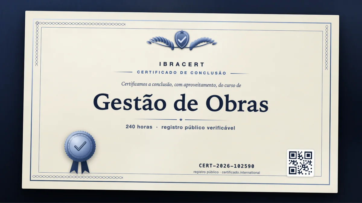 Capa do curso Gestão de Obras