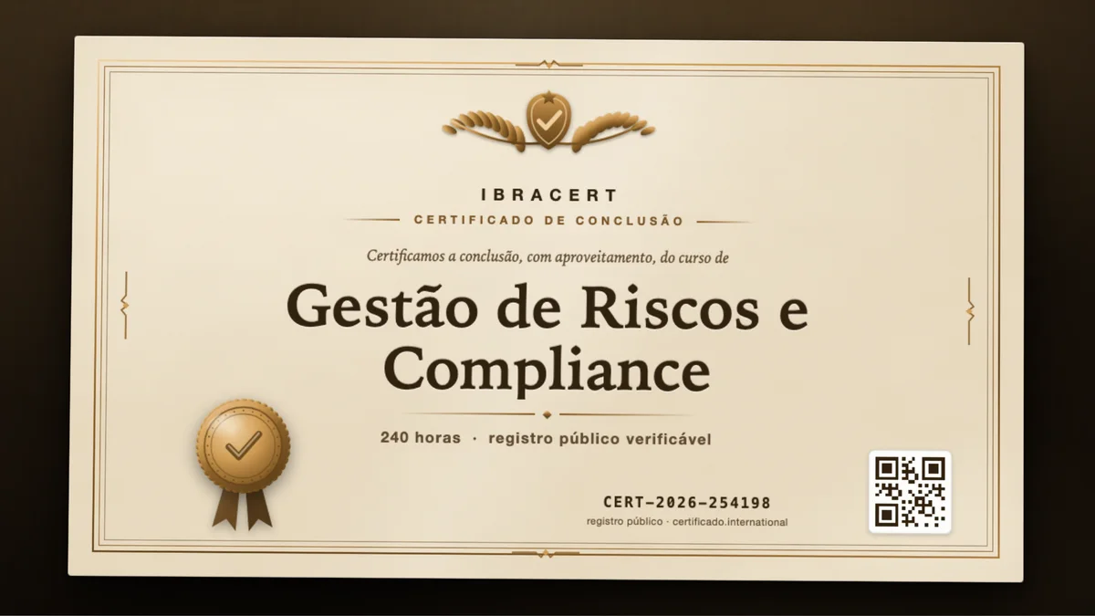 Capa do curso Gestão de Riscos e Compliance