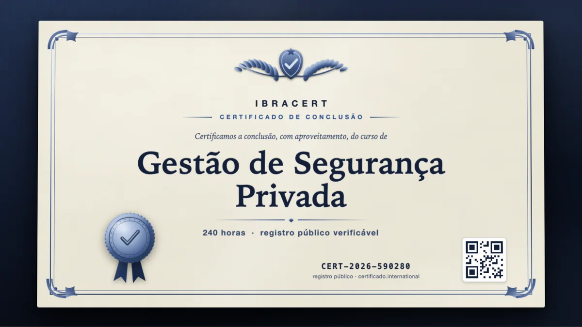 Capa do curso Gestão de Segurança Privada