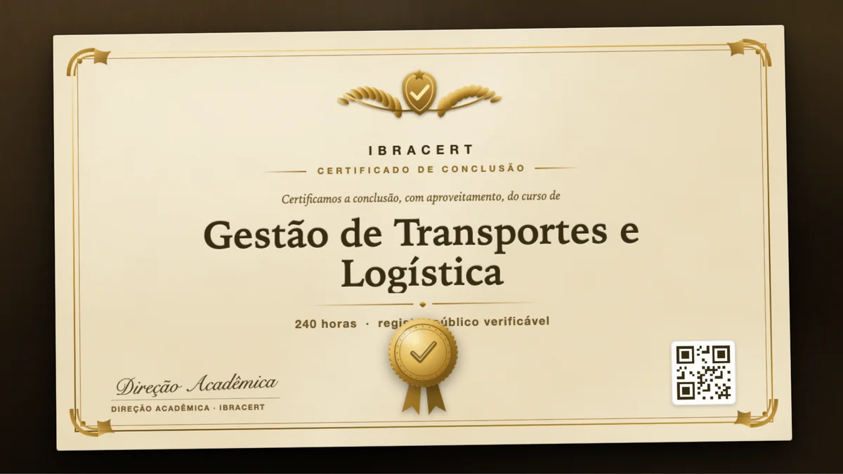 Capa do curso Gestão de Transportes e Logística