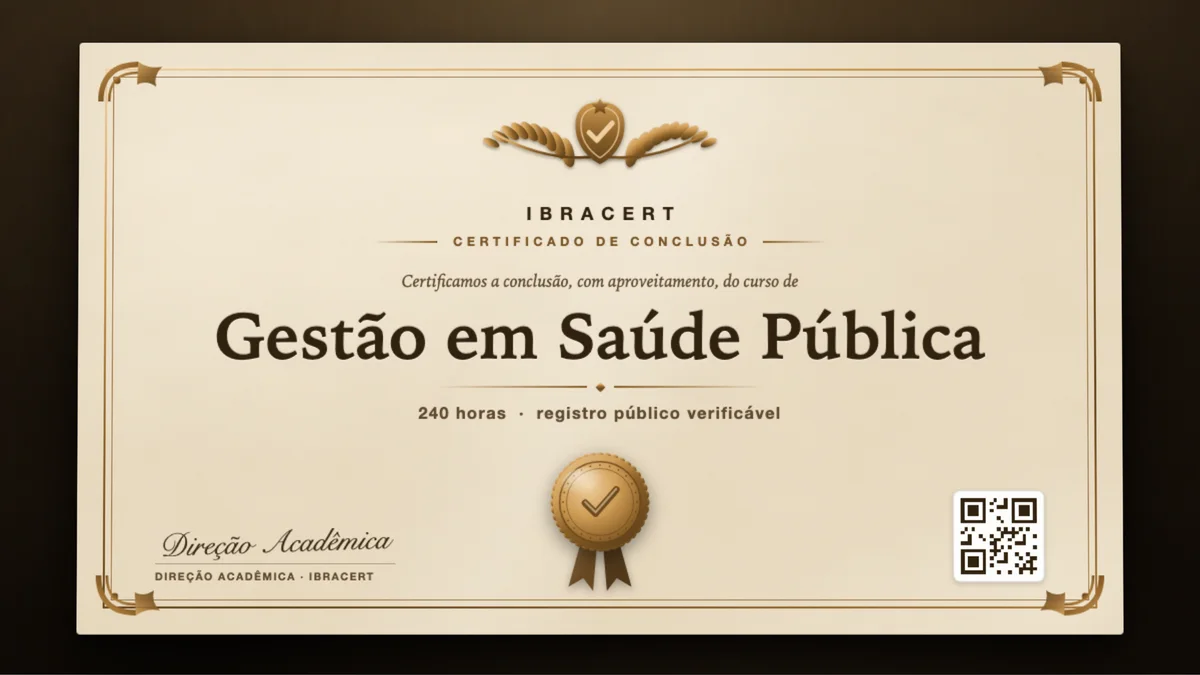 Capa do curso Gestão em Saúde Pública