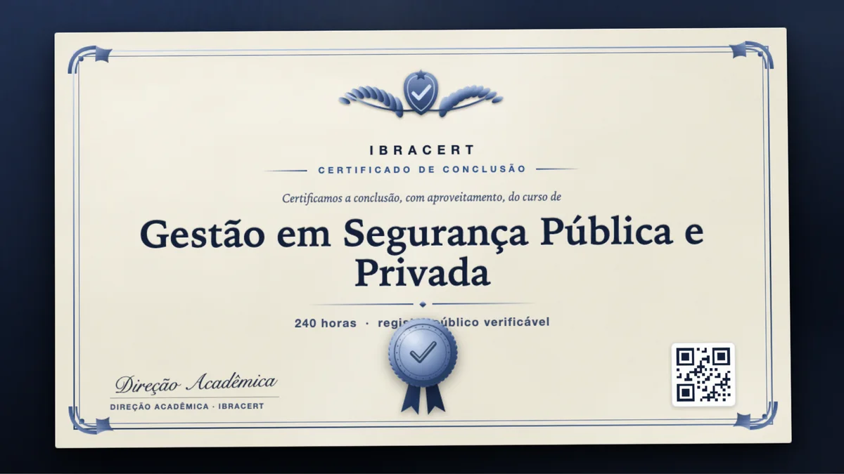 Capa do curso Gestão em Segurança Pública e Privada
