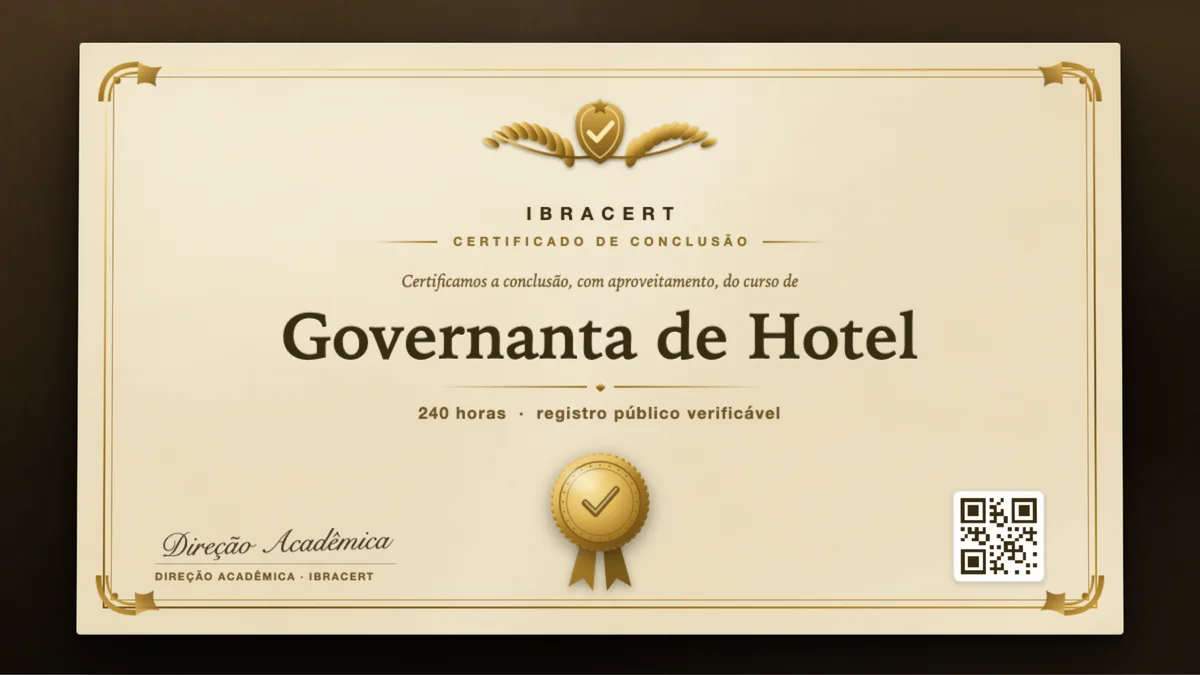 Capa do curso Governanta de Hotel
