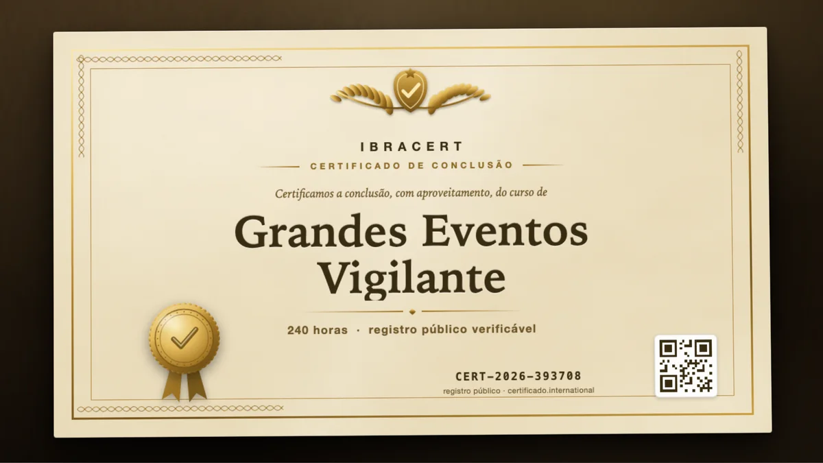 Capa do curso Grandes Eventos Vigilante