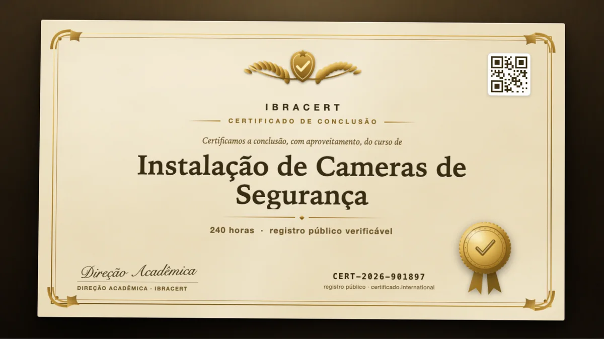 Capa do curso Instalação de Cameras de Segurança