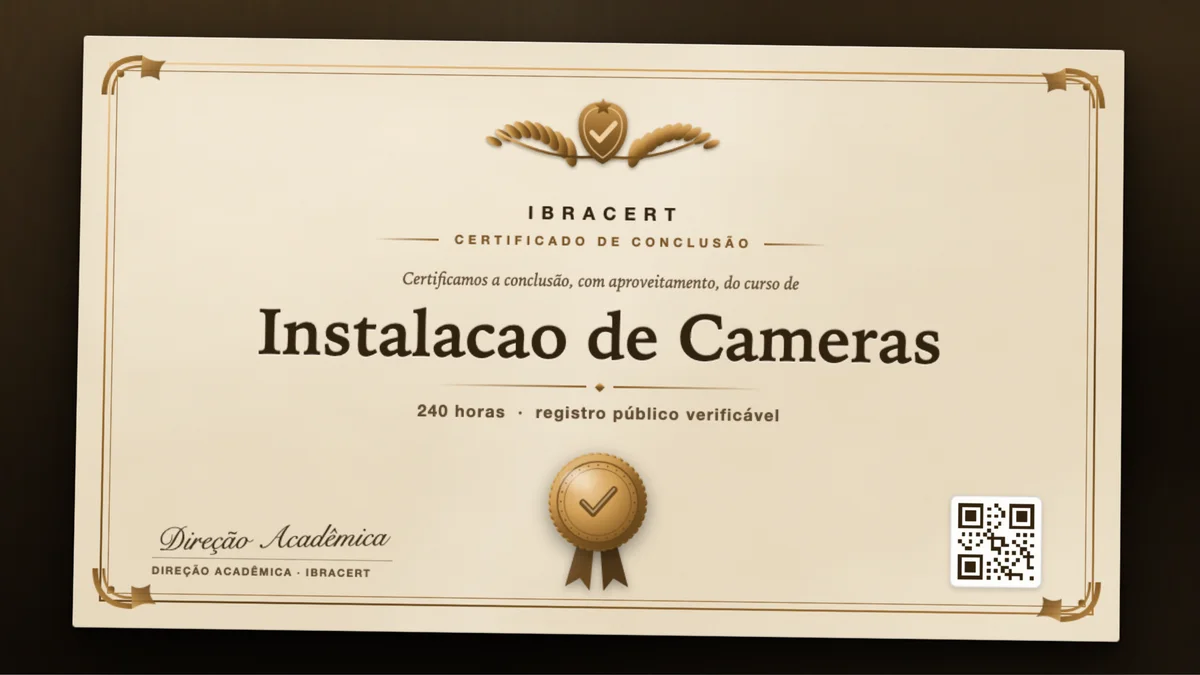 Capa do curso Instalacao de Cameras