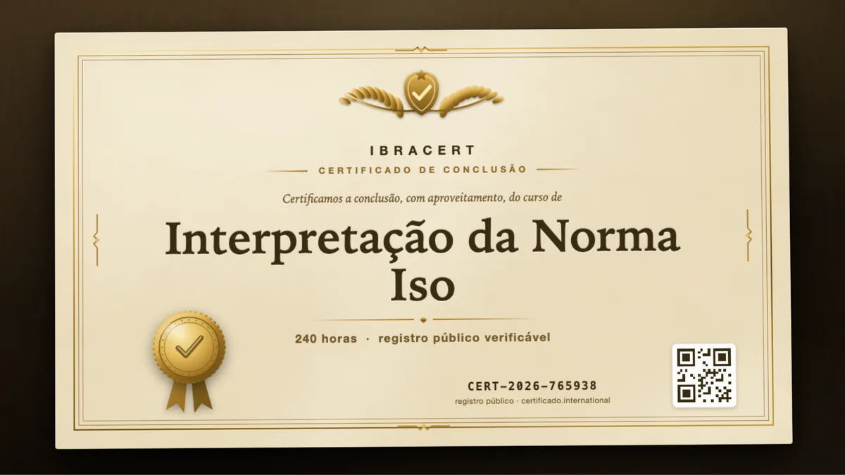 Capa do curso Interpretação da Norma Iso
