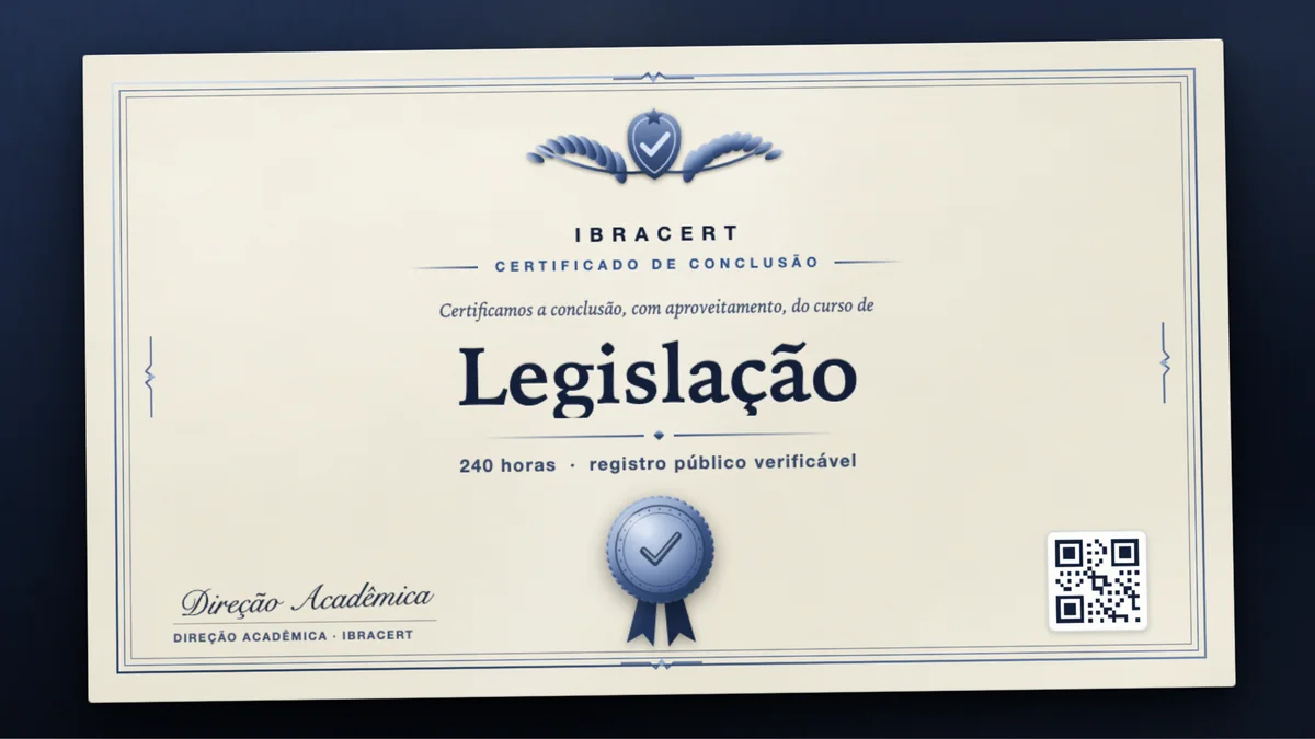 Capa do curso Legislação