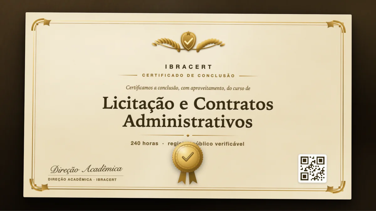 Capa do curso Licitação e Contratos Administrativos