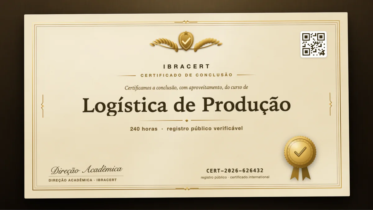 Capa do curso Logística de Produção