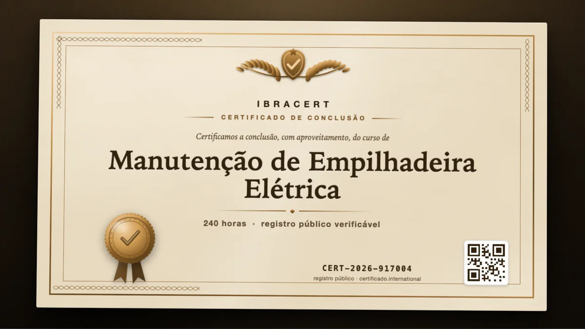 Capa do curso Manutenção de Empilhadeira Elétrica