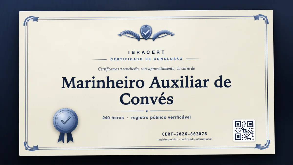 Capa do curso Marinheiro Auxiliar de Convés