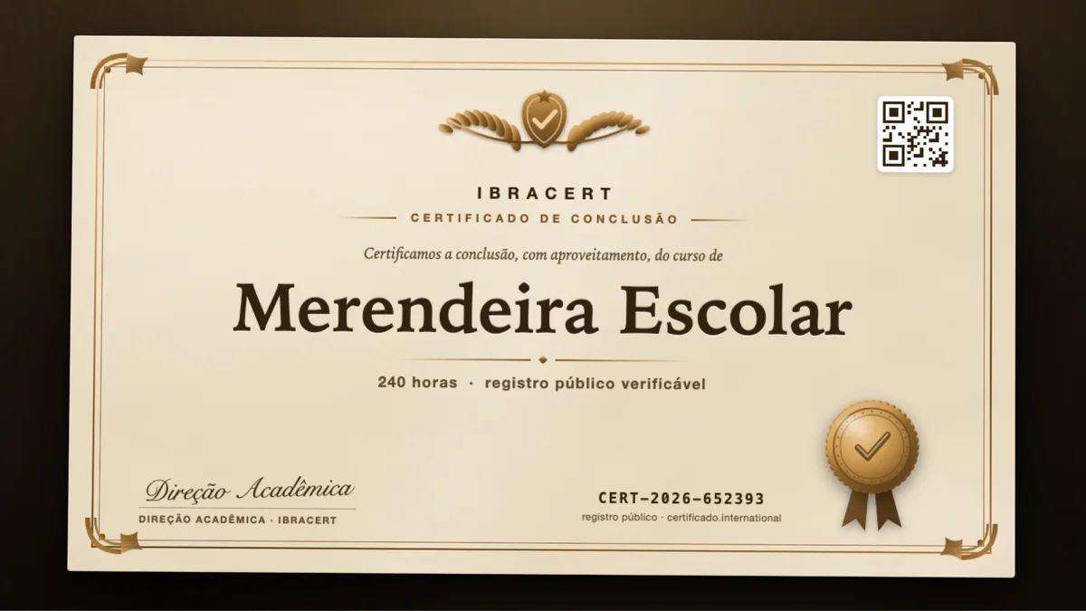Capa do curso Merendeira Escolar