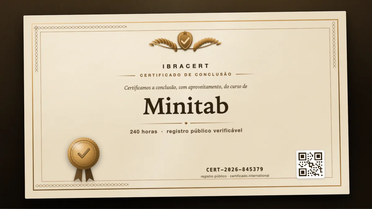 Capa do curso Minitab