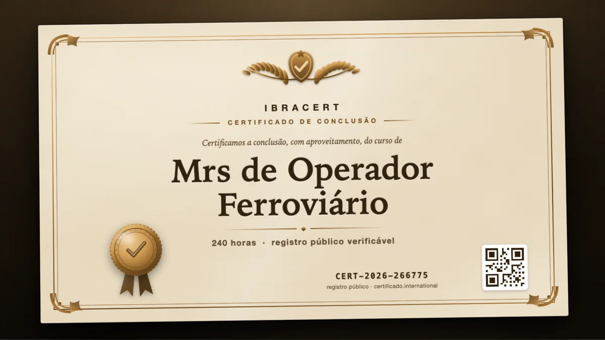 Capa do curso Mrs de Operador Ferroviário