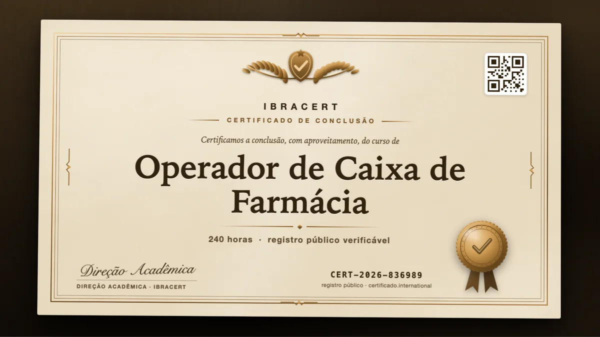 Capa do curso Operador de Caixa de Farmácia