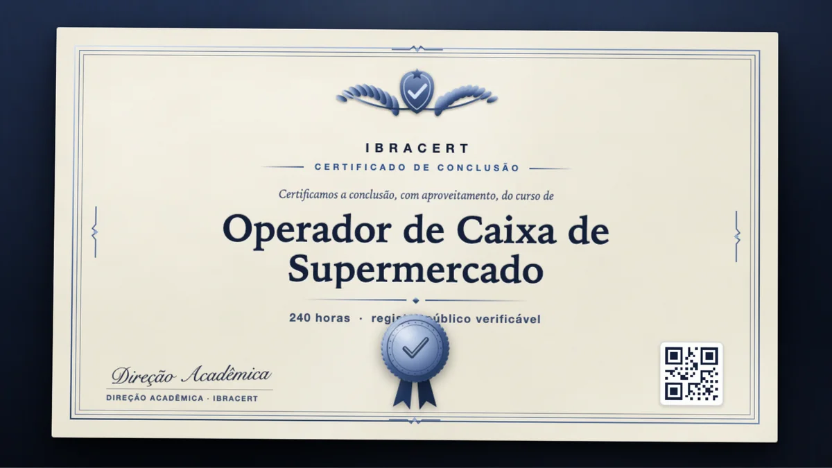 Capa do curso Operador de Caixa de Supermercado
