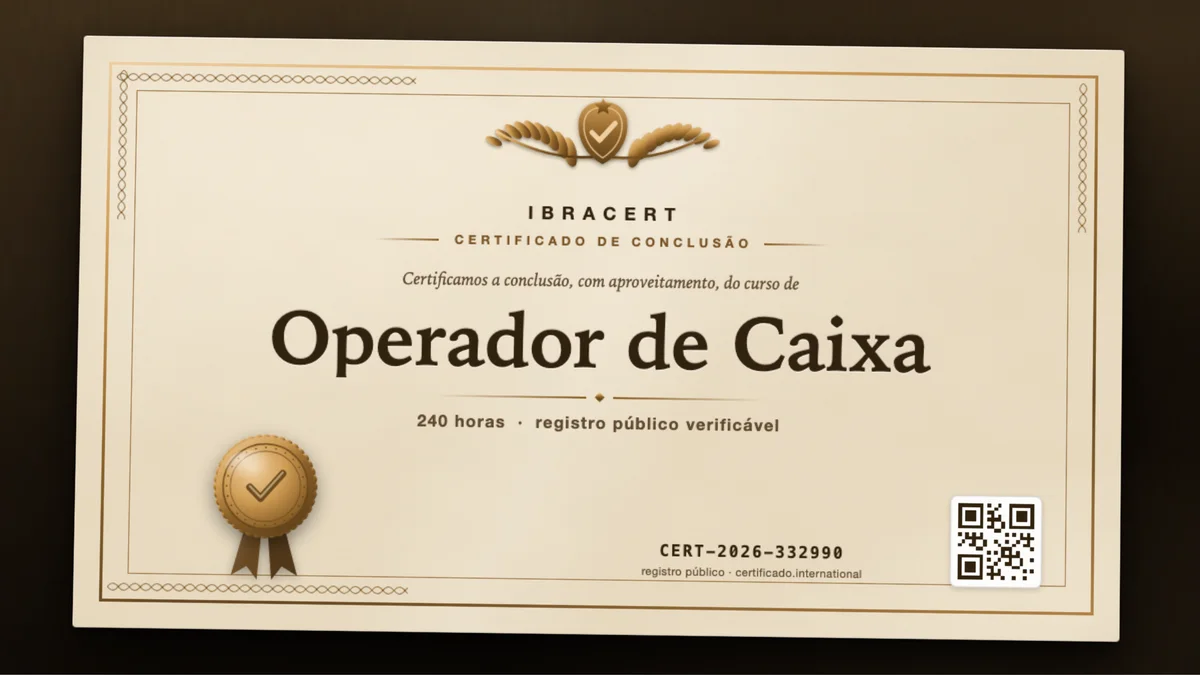 Capa do curso Operador de Caixa
