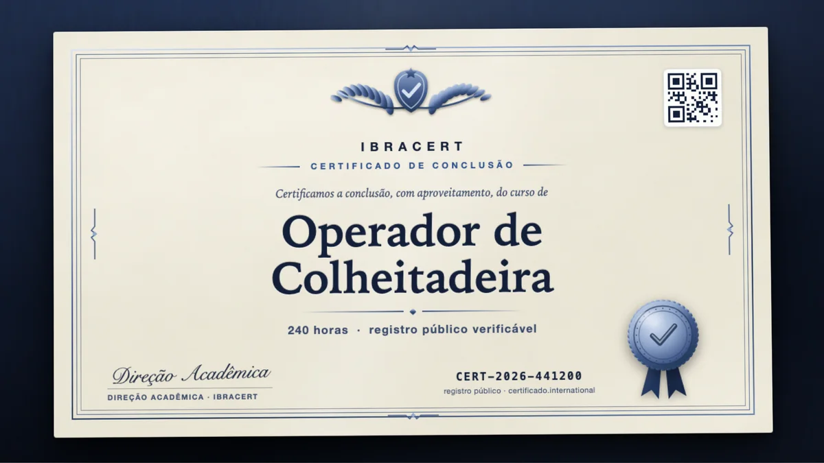 Capa do curso Operador de Colheitadeira