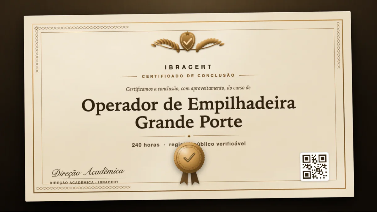 Capa do curso Operador de Empilhadeira Grande Porte
