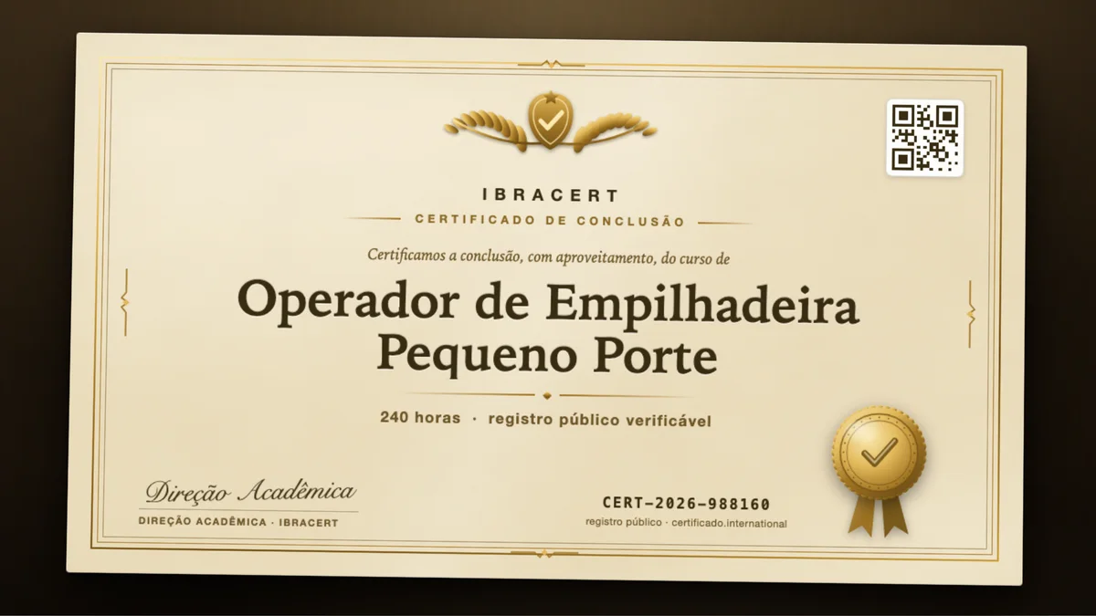 Capa do curso Operador de Empilhadeira Pequeno Porte