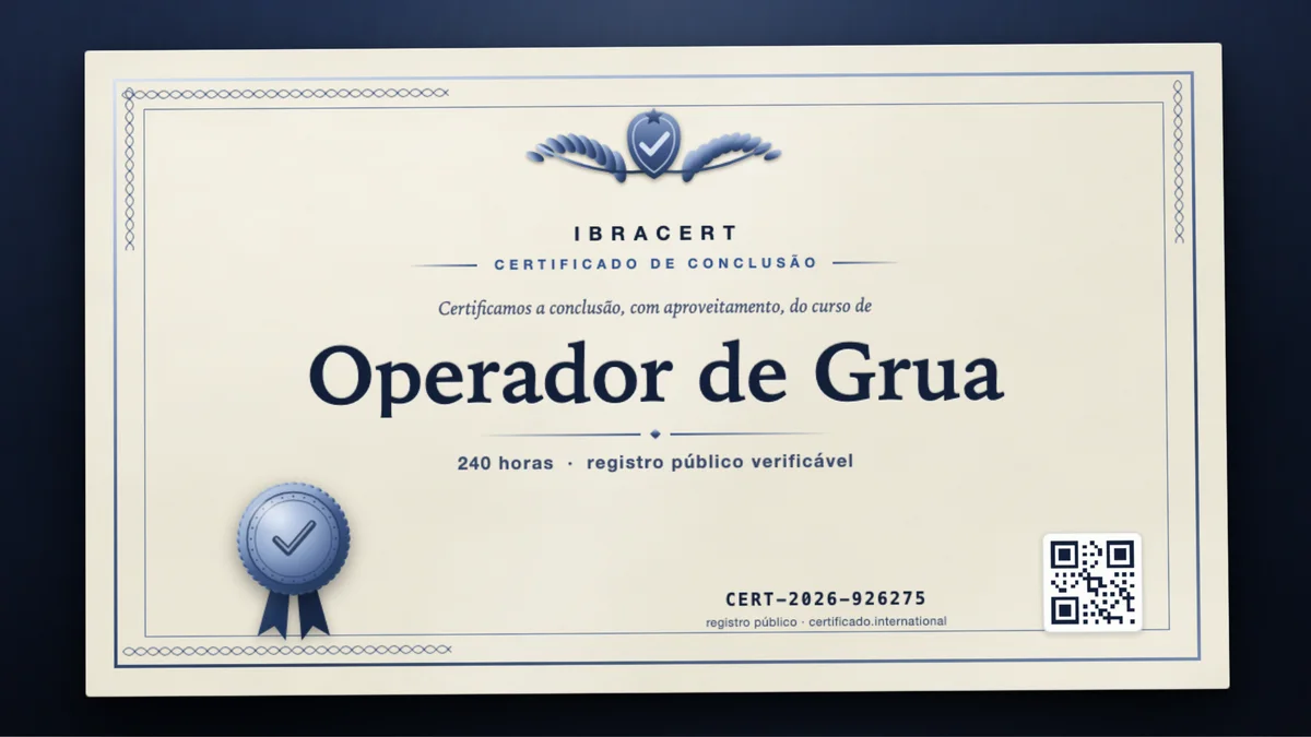 Capa do curso Operador de Grua