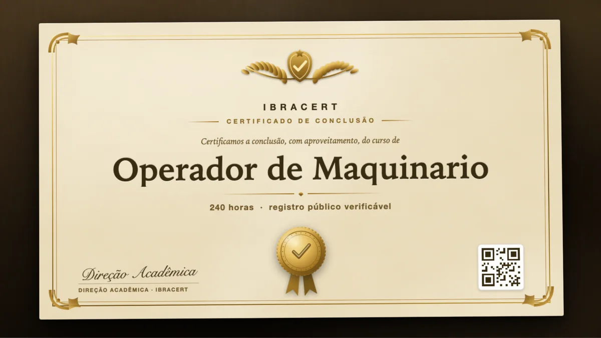 Capa do curso Operador de Maquinario