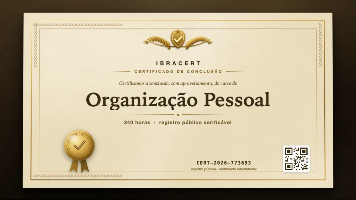 Capa do curso Organização Pessoal
