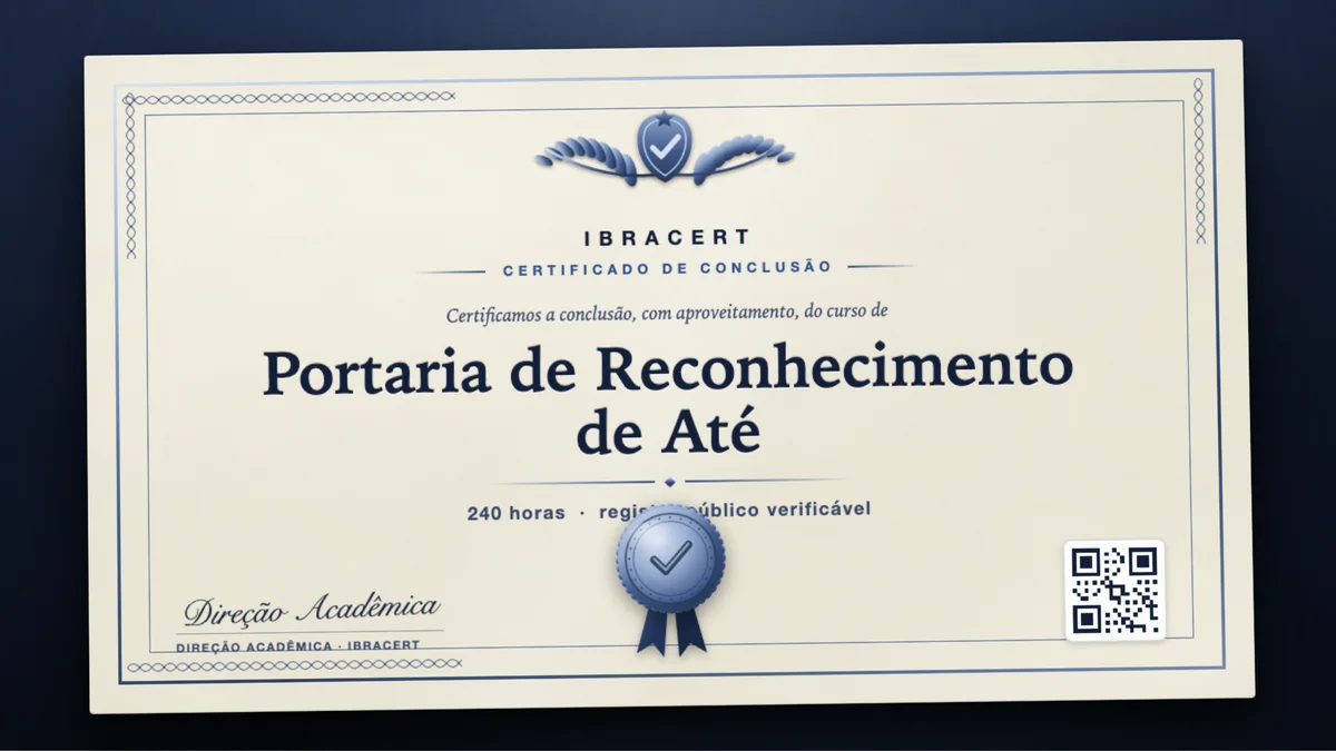 Capa do curso Portaria de Reconhecimento de Até
