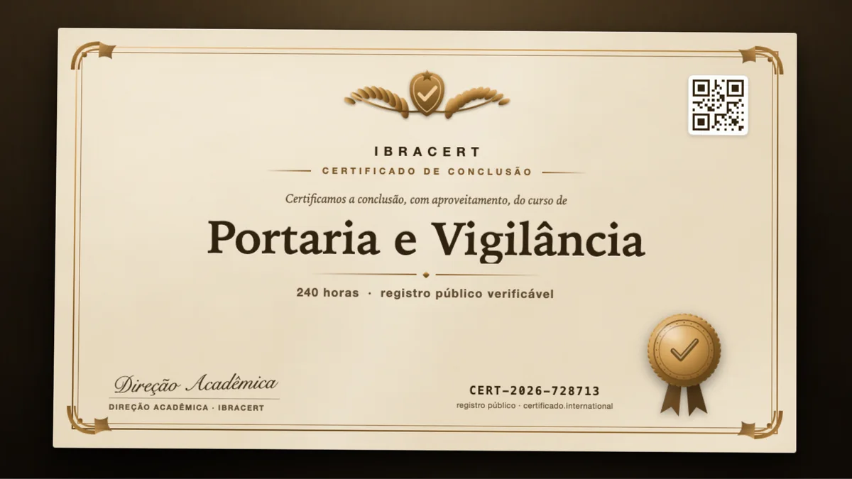 Capa do curso Portaria e Vigilância