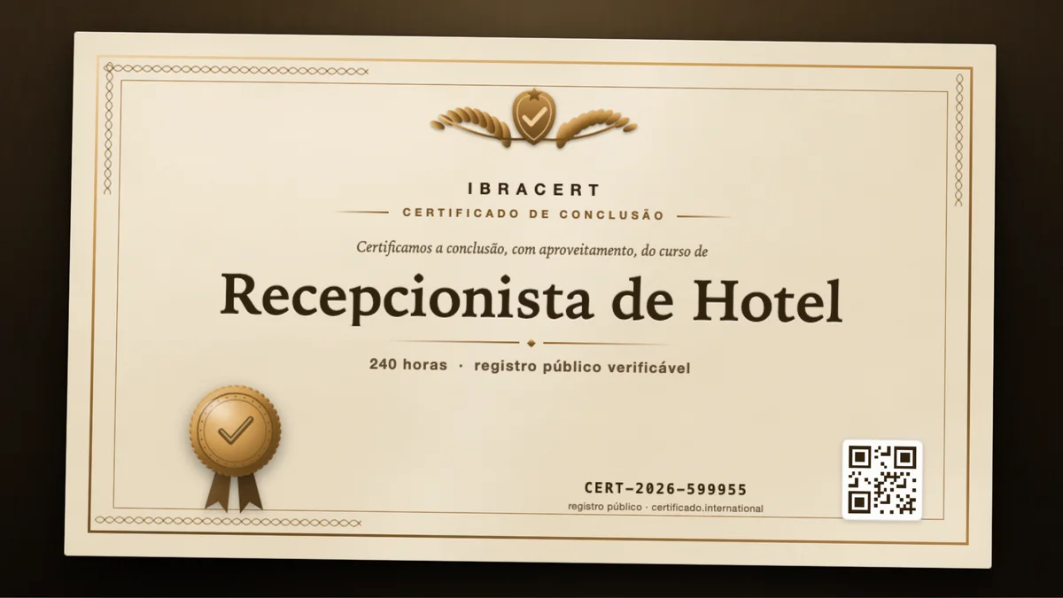 Capa do curso Recepcionista de Hotel