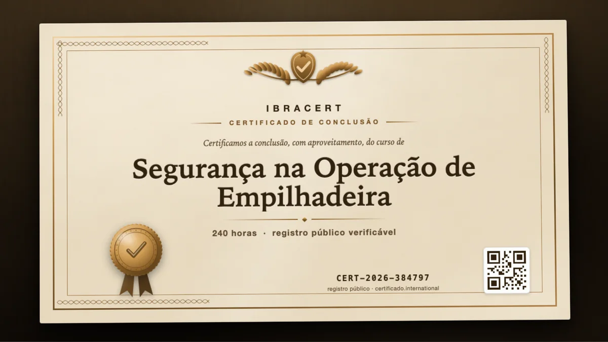 Capa do curso Segurança na Operação de Empilhadeira