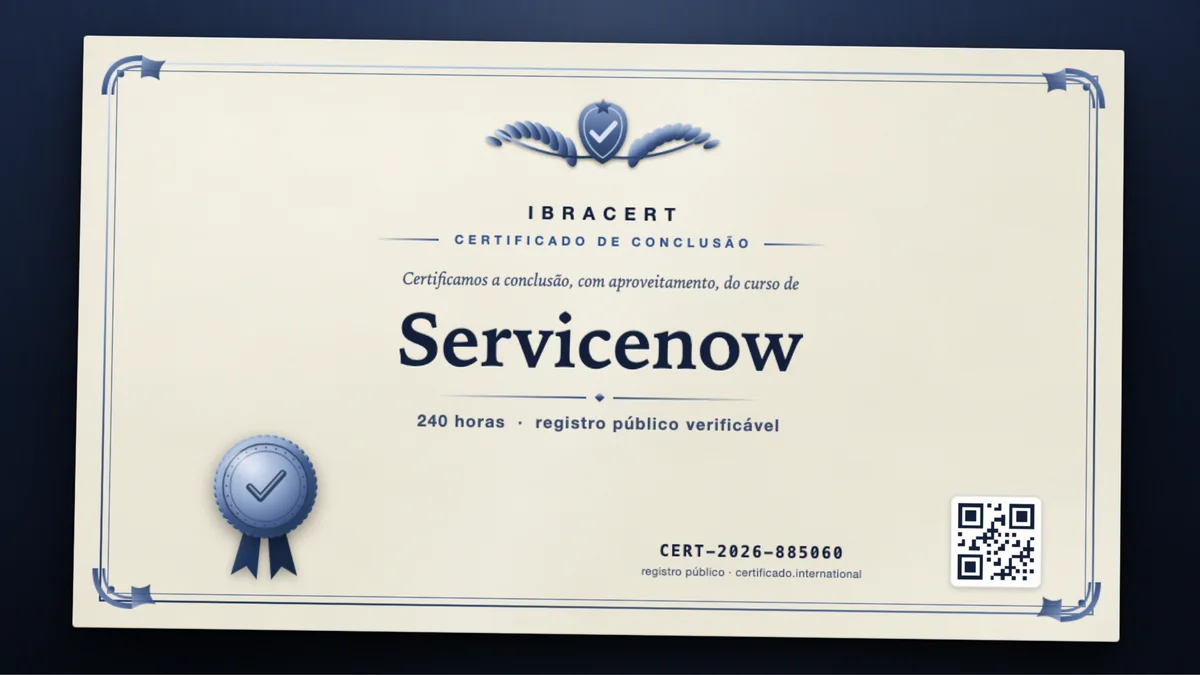 Capa do curso Servicenow