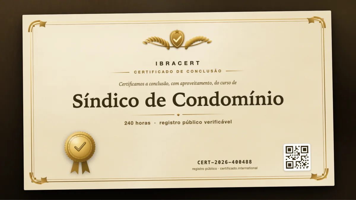Capa do curso Síndico de Condomínio