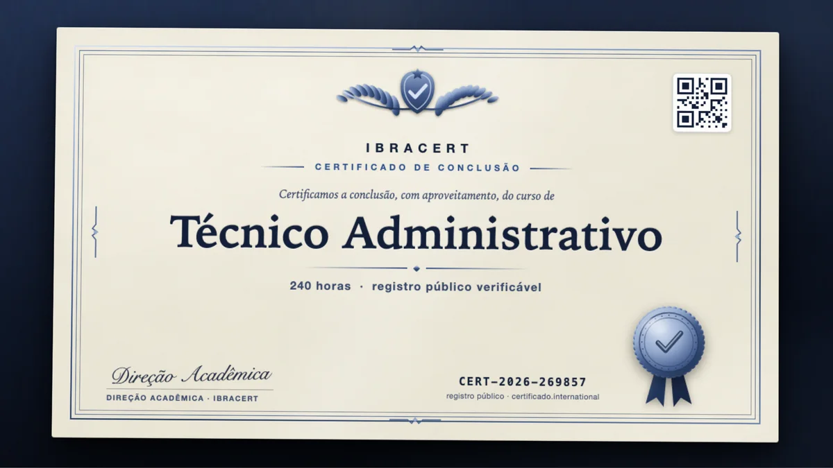 Capa do curso Técnico Administrativo
