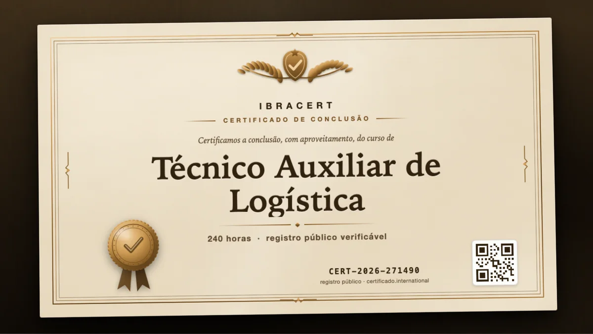 Capa do curso Técnico Auxiliar de Logística
