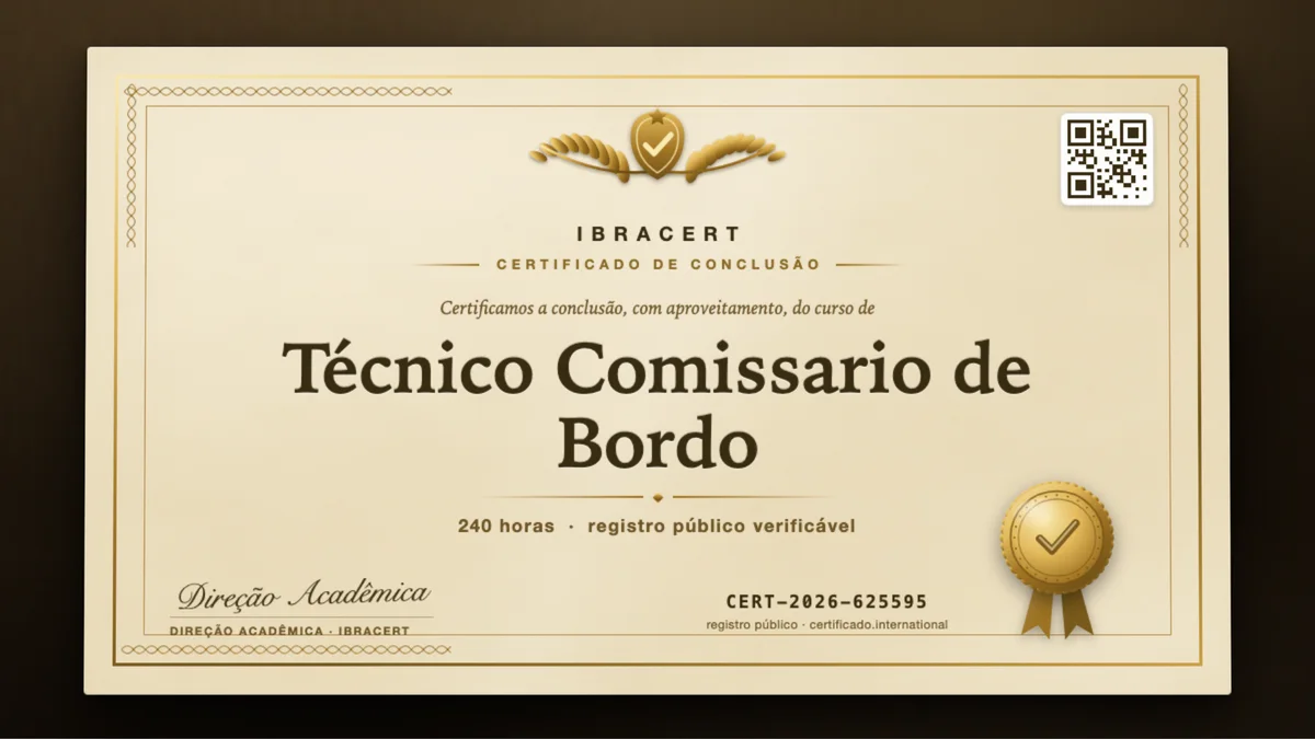 Capa do curso Técnico Comissario de Bordo