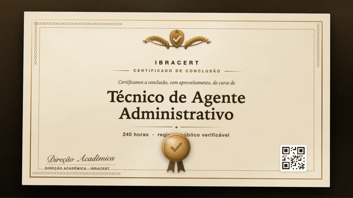 Capa do curso Técnico de Agente Administrativo