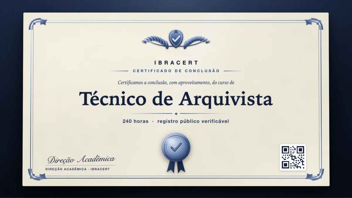Capa do curso Técnico de Arquivista